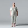Plus Size Simply Vera Vera Wang Basic Luxury Pajama Shirt & Pajama Capris Set Light Heather Gray