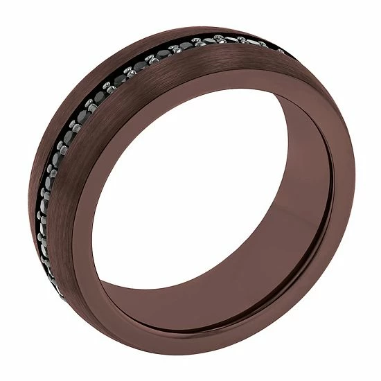 Men's Simply Vera Vera Wang Black Sapphire Tungsten Eternity Band 2 Men's Simply Vera Vera Wang Black Sapphire Tungsten Eternity Band - Image 2