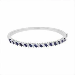 Simply Vera Vera Wang Sterling Silver Lab-Created Blue & White Sapphire Bangle Bracelet