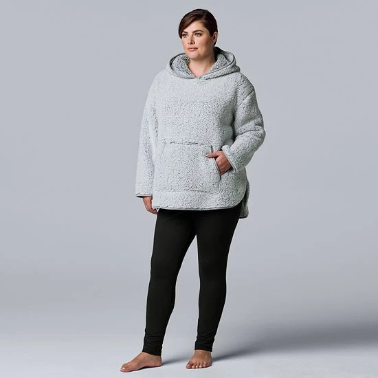 Plus Size Simply Vera Vera Wang Sherpa Hooded Tunic And Jersey Leggings Set 1 Plus Size Simply Vera Vera Wang Sherpa Hooded Tunic And Jersey Leggings Set