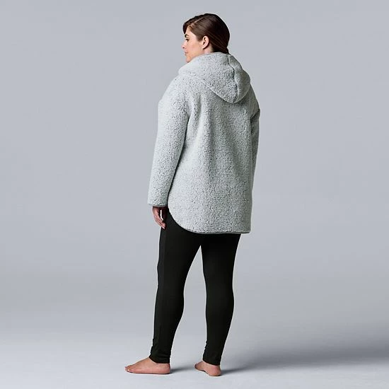 Plus Size Simply Vera Vera Wang Sherpa Hooded Tunic And Jersey Leggings Set 2 Plus Size Simply Vera Vera Wang Sherpa Hooded Tunic And Jersey Leggings Set - Image 2