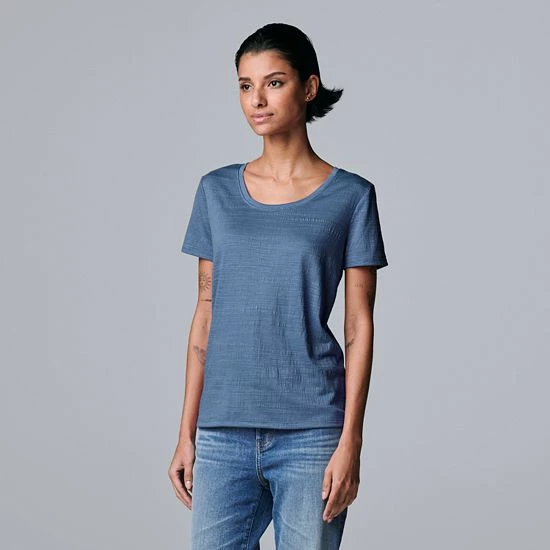 Petite Simply Vera Vera Wang Textured Relaxed Fit Tee Aspire Mauve 7 Petite Simply Vera Vera Wang Textured Relaxed Fit Tee Aspire Mauve - Image 7