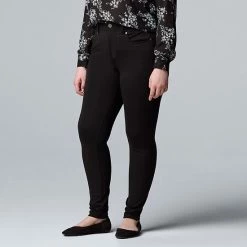 Women's Simply Vera Vera Wang High-Rise Ponte Skinny Pants Cannonball Heather -Simply Vera Vera Wang STORE unnamed file 233