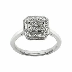Simply Vera Vera Wang Diamond Accent Sterling Silver Octagonal Halo Ring