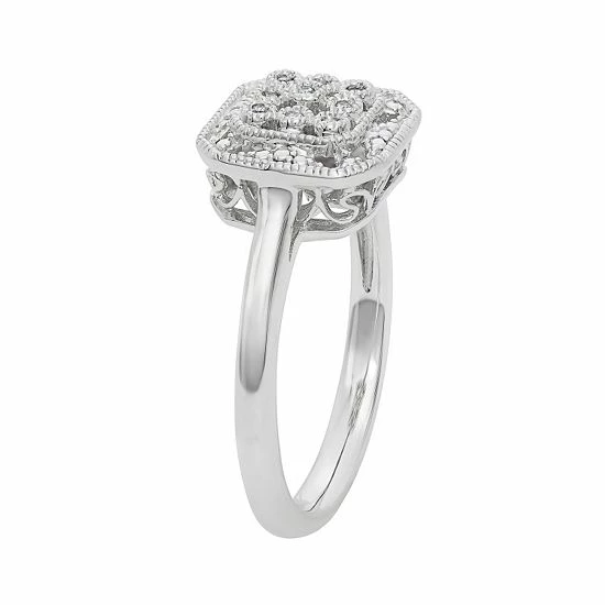 Simply Vera Vera Wang Diamond Accent Sterling Silver Octagonal Halo Ring 2 Simply Vera Vera Wang Diamond Accent Sterling Silver Octagonal Halo Ring - Image 2