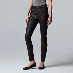 Women's Simply Vera Vera Wang High-Rise Ponte Skinny Pants Cannonball Heather -Simply Vera Vera Wang STORE unnamed file 234