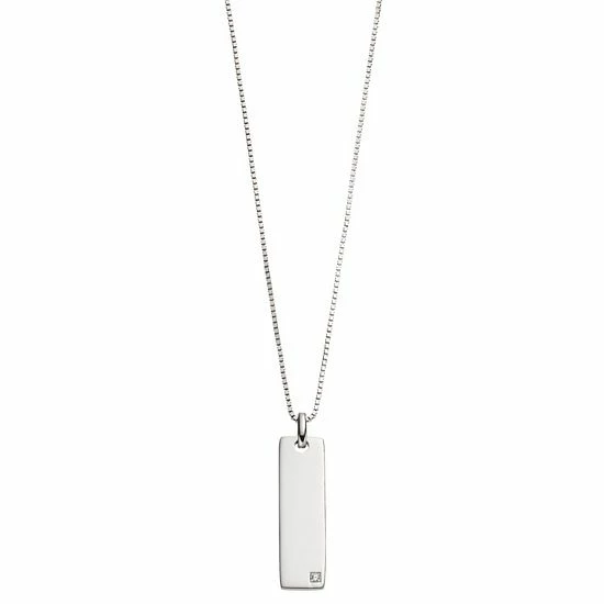 Simply Vera Vera Wang Sterling Silver Diamond Accent Bar Tag Pendant 1 Simply Vera Vera Wang Sterling Silver Diamond Accent Bar Tag Pendant