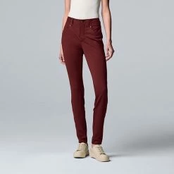 Women's Simply Vera Vera Wang High-Rise Ponte Skinny Pants Cannonball Heather -Simply Vera Vera Wang STORE unnamed file 236