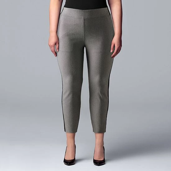 Plus Size Simply Vera Vera Wang Side Stripe Pull-On Ankle Pants 1 Plus Size Simply Vera Vera Wang Side Stripe Pull-On Ankle Pants