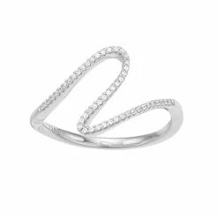 Simply Vera Vera Wang Sterling Silver 1/10 Carat T.W. Diamond Swirl Ring