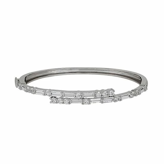 Simply Vera Vera Wang Sterling Silver Lab-Created White Sapphire Bypass Bangle Bracelet 1 Simply Vera Vera Wang Sterling Silver Lab-Created White Sapphire Bypass Bangle Bracelet