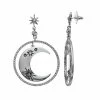 Simply Vera Vera Wang Moon & Star Orbital Drop Earrings Jet Tone