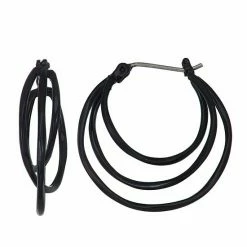 Simply Vera Vera Wang Jet Tone Three-Row Hoop Earrings