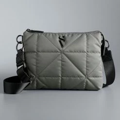 Simply Vera Vera Wang Nylon Double Gusset Crossbody Bag Purple Ash Blooming -Simply Vera Vera Wang STORE unnamed file 2467