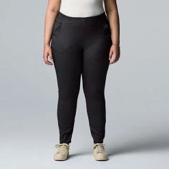 Plus Size Simply Vera Vera Wang Simply Modern Skinny Pants Ticking Stripe -Simply Vera Vera Wang STORE unnamed file 2481