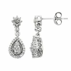 Simply Vera Vera Wang Sterling Silver 1/7-ct. T.W. Diamond Drop Earrings