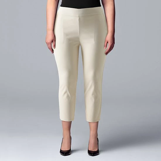 Plus Size Simply Vera Vera Wang Simply Modern Flat Front Capris Chalk Hill 1 Plus Size Simply Vera Vera Wang Simply Modern Flat Front Capris Chalk Hill