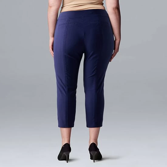 Plus Size Simply Vera Vera Wang Simply Modern Flat Front Capris Chalk Hill 2 Plus Size Simply Vera Vera Wang Simply Modern Flat Front Capris Chalk Hill - Image 2