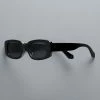 Women's Simply Vera Vera Wang 52mm Aquaria Small Plastic Rectangle Sunglasses Black