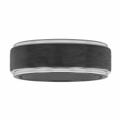 Men's Simply Vera Vera Wang Two Tone Tungsten Satin Wedding Band