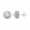 Simply Vera Vera Wang Sterling Silver Freshwater Cultured Pearl & Diamond Accent Swirl Stud Earrings
