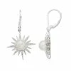 Simply Vera Vera Wang Sterling Silver Freshwater Cultured Pearl & 1/10 Carat T.W. Diamond Starburst Drop Earrings