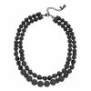 Simply Vera Vera Wang Black Tone Bead Detail Multi Strand Necklace
