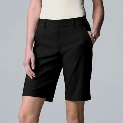 Petite Simply Vera Vera Wang City Twill Shorts Vera Black