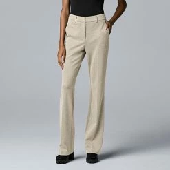 Women's Simply Vera Vera Wang High-Rise Flare Pants Vera Taupe -Simply Vera Vera Wang STORE unnamed file 254
