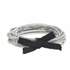 Simply Vera Vera Wang Simulated Crystal Stretch Bracelet Set Of 9 Jet Tone -Simply Vera Vera Wang STORE unnamed file 2547