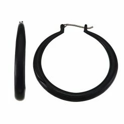 Simply Vera Vera Wang Black Tone Thick Hoop Earrings