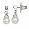 Simply Vera Vera Wang Silver Tone Pearl Drop Earrings
