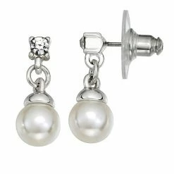 Simply Vera Vera Wang Silver Tone Pearl Drop Earrings