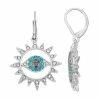 Simply Vera Vera Wang Silver Tone Clear & Blue Simulated Crystal Evil Eye Open Drop Earrings