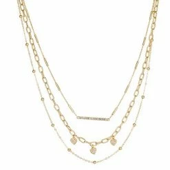 Simply Vera Vera Wang Gold Tone Chain Multistrand Necklace