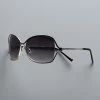 Women's Simply Vera Vera Wang Just Married Large Metal Square Lens Sunglasses Silver Black Smoke