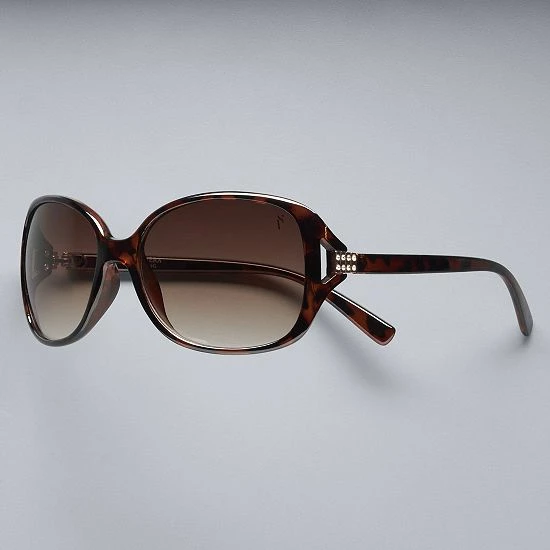 Simply Vera Vera Wang Women's Simply Vera Vera Rounded Rectangle Sunglasses Tort 5 Simply Vera Vera Wang Women's Simply Vera Vera Rounded Rectangle Sunglasses Tort - Image 5