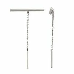 Simply Vera Vera Wang Silver Tone Bar Linear Threader Earrings