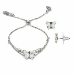 Simply Vera Vera Wang Slider Bracelet With Butterfly Earring Set