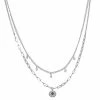 Simply Vera Vera Wang Silver Tone Crystal Double Layer Pendant Necklace
