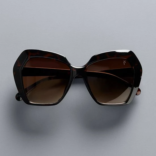 Women's Simply Vera Vera Wang Monika Geo Square Sunglasses Tortoise 2 Women's Simply Vera Vera Wang Monika Geo Square Sunglasses Tortoise - Image 2