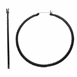 Simply Vera Vera Wang Black Tone Bead Detail Twist Hoop Earrings