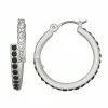 Simply Vera Vera Wang Silver Tone Black & Clear Crystal Hoop Earrings