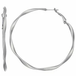 Simply Vera Vera Wang Jet Tone Wavy Hoop Earrings