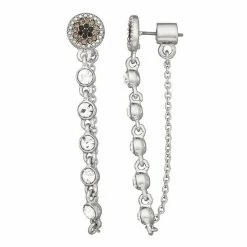 Simply Vera Vera Wang Silver Tone Crystal Front-to-Back Drop Earrings