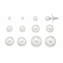 Simply Vera Vera Wang Simulated Pearl Stud Earring Set