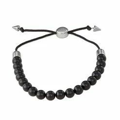 Simply Vera Vera Wang Men's Beaded Adjustable Bracelet Gray Agate -Simply Vera Vera Wang STORE unnamed file 2752