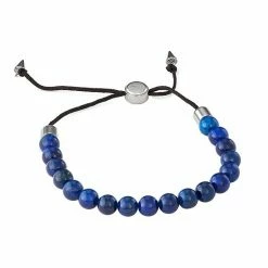 Simply Vera Vera Wang Men's Beaded Adjustable Bracelet Gray Agate -Simply Vera Vera Wang STORE unnamed file 2753