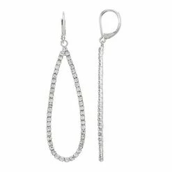 Simply Vera Vera Wang Pave Elongated Drop Earrings Jet Tone