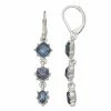 Simply Vera Vera Wang Silver Tone Simulated Blue Crystal Leverback Drop Earrings